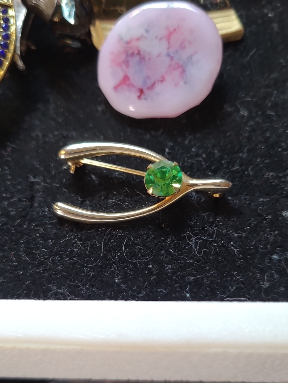 Green Wishbone Pendant